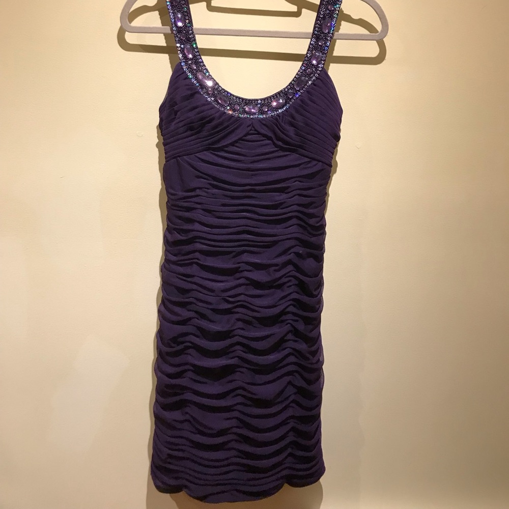Cache Beaded Mini Dress